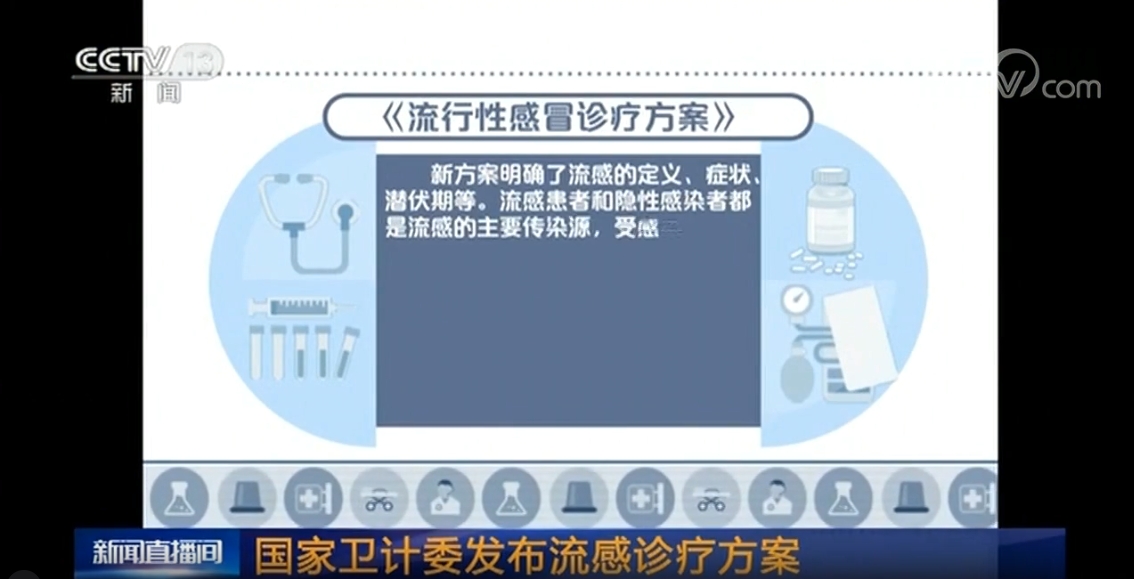 CCTV13-[新聞直播間]：國家衛(wèi)計(jì)委發(fā)布《流行性感冒診療方案(2018年版)》